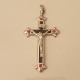 Crucifixo Cravejado  Metal e Madeira 6cm Prateado