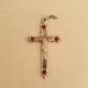 Crucifixo Metal Cravejado  6cm Prateado